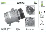 Compressor,  air conditioning VALEO CORE-FLEX 12V 699143