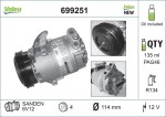 Compressor,  air conditioning VALEO CORE-FLEX 12V 699251